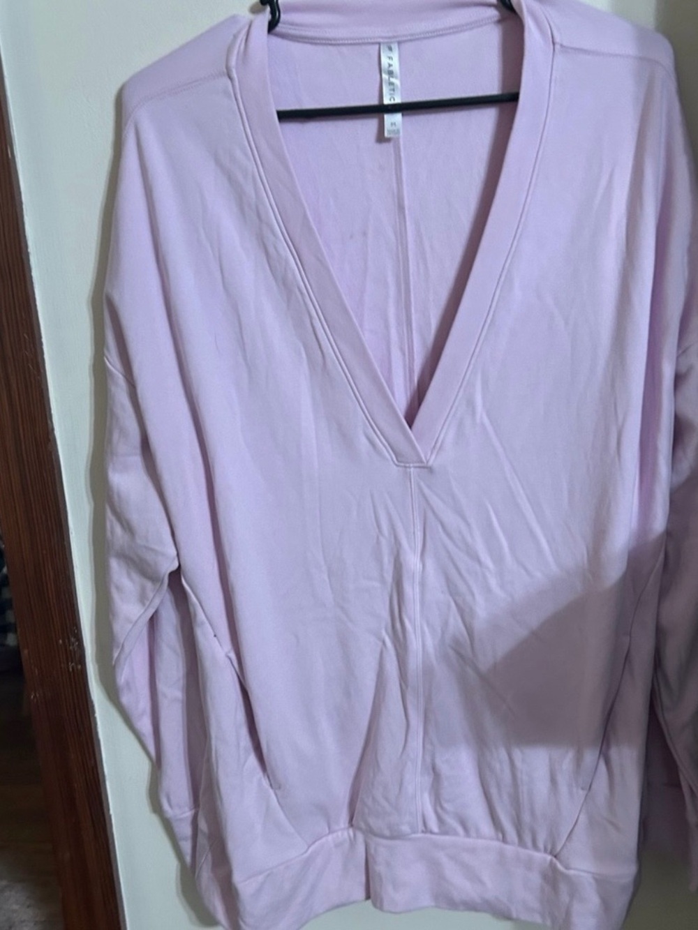 Fabletics Size Medium Light Lavender V-Neck Pullover Sweatshirt